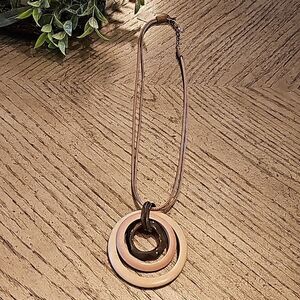 Wooden circle Sylca necklace NWT